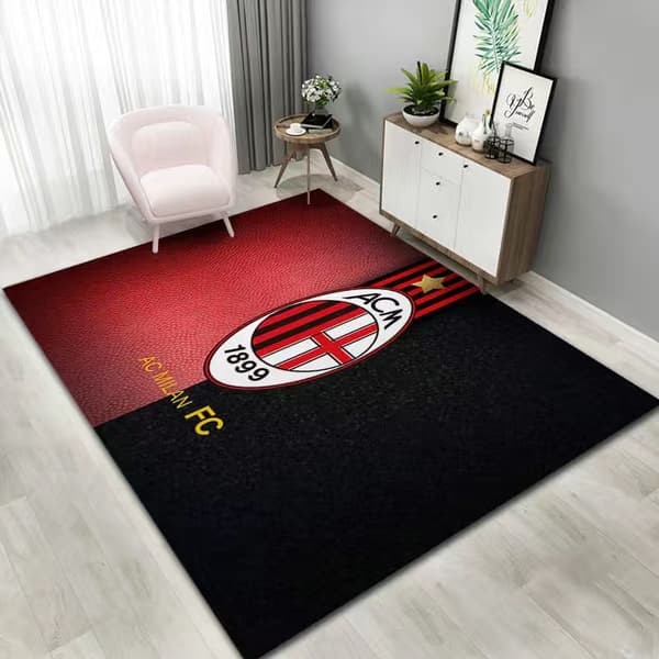 Vintage Square Rugs Soft Non-Slip High Absorbency Office Mat-FA- AC Milan B AC Milan B