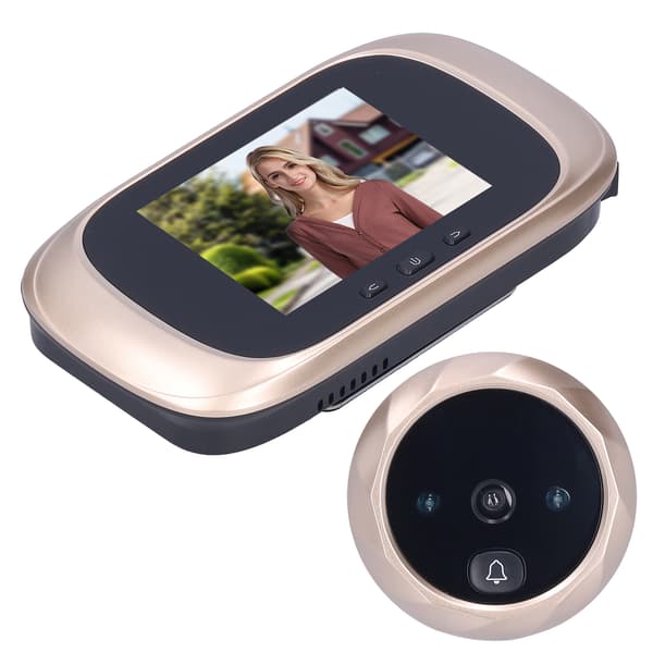 Electric Video Doorbell High Definition Camera 90 Degree Angle Digital Door Viewer Gold