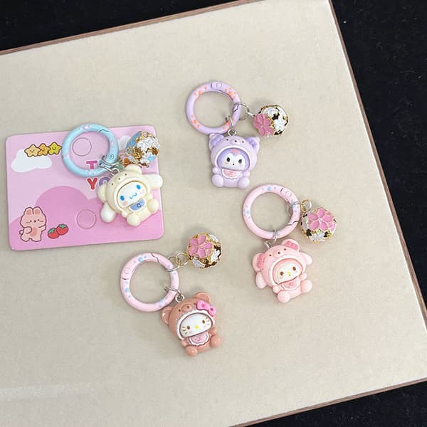 6 st Sanrio Bell Nyckelring, Söt Väskberlock, Bästa Vän Födelsedagspresent Val, Modeaccessoar, Perfekt Present [DB] 6 st 6pcs