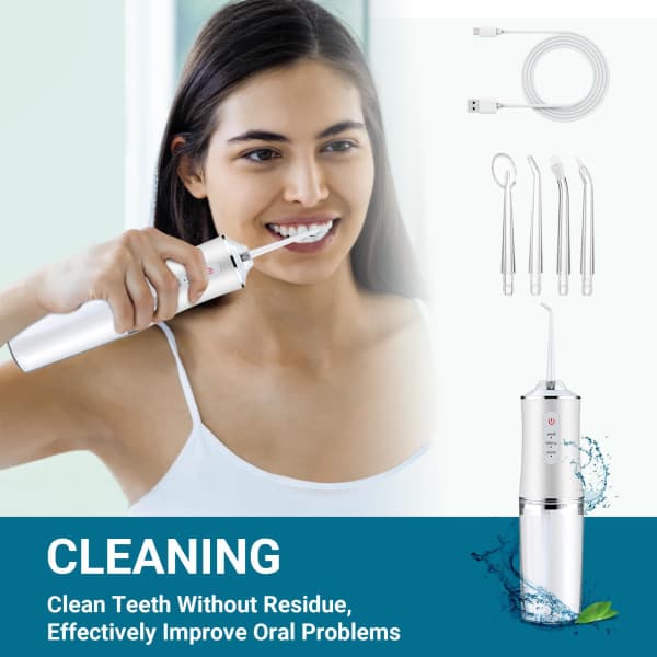 Water Flosser - Cordless - Teeth Cleaner Water Flosser with 3 Modes 4 Nozzles Rechargeable 1 pc