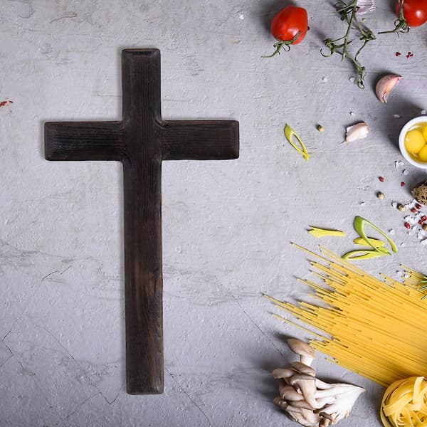 Solid Wood Cross Christ Ornament Wall Decoration Table Cross Home Chapel Decor