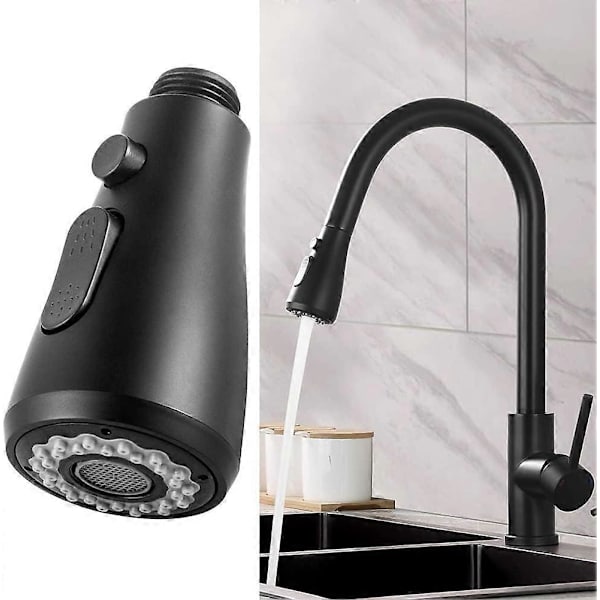 Faucet Spray Head, 2 Modes Adjustable Pull-Out Sprayer, Sink Sprayer for Kitchen Faucet, Bathroom, Toilet Replacement 1/2\" Interface (Black)