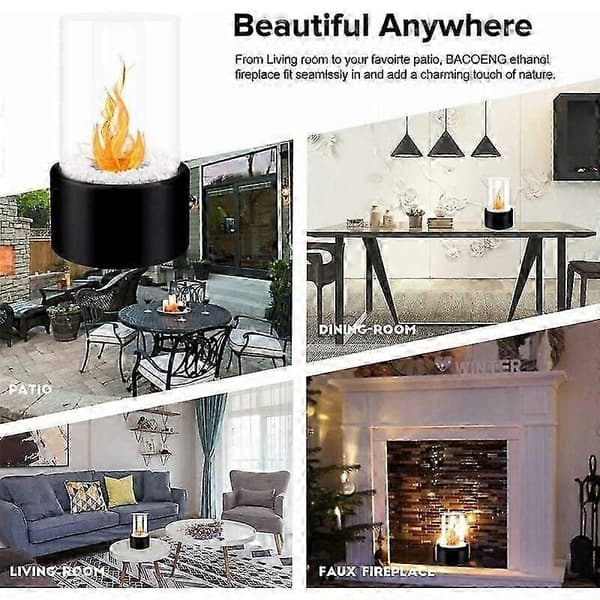 Portable Bioethanol Tabletop Fireplace, Cercle en Croix Ethanol Fireplace (FMY)