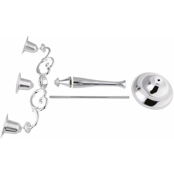 3-armad ljusstake i metall, europeisk stil, bröllopsljusstake, ljusstake för heminredning (silver)