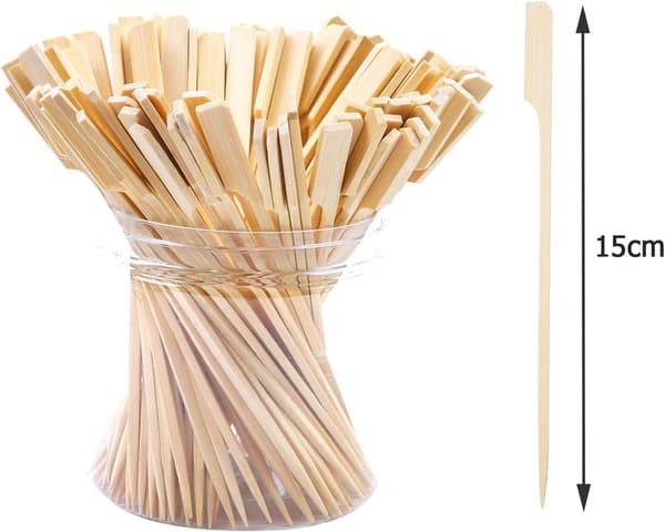 100 stk. grillspyd i tre, cocktailpinner til grilling, kebab, cocktailer, buffetfest (15 cm)