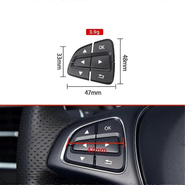 Multifunksjonsknapper for ratt for AB GLA GLS W176 W246 W166 0999050600 0999050700 Bl