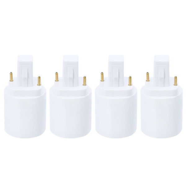 4 stk. Professionel G24D til E27 2-benet fatningsadapter lampeholder