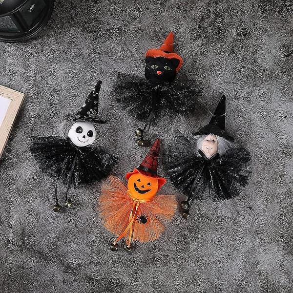 4-pak Halloween Dekoration Spøgelse Græskar Sort Kat Hængende Pynt bd