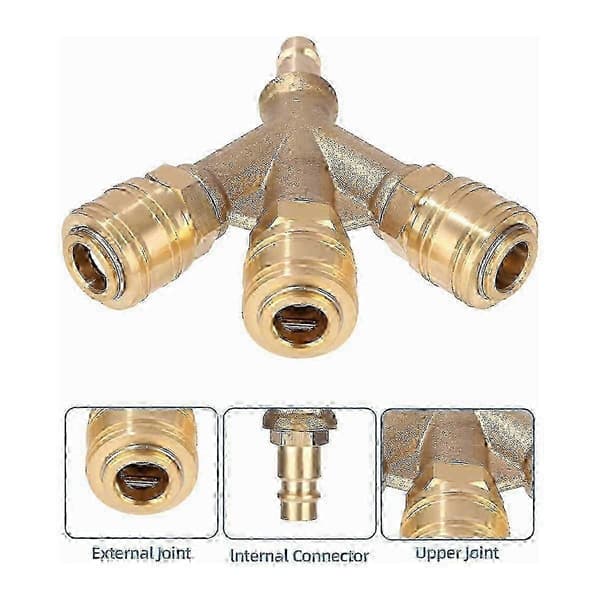 Triple Compressed Air Distributor with Quick Couplings - NW 7.2 1/4AG for Easy Use