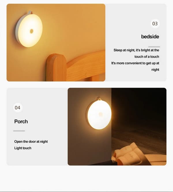 Rund berøringsfølsom lampe opladningssensor natlampe trådløs c