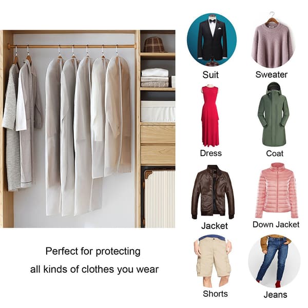 Garment Cover, Dustproof, Mothproof, Moisture-proof, Translucent