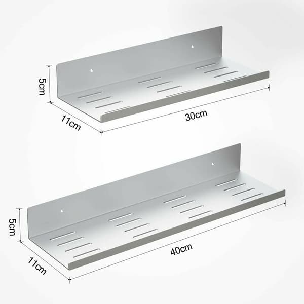 2-pack Självhäftande Duschkorg Utan Borrning Metall Duschkorg Lämplig för Badrum Sovrum Kök Vit 30/40 cm Längd