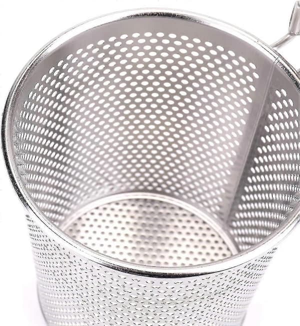 3-pakning nettingpastakurv med trehåndtak - sil i rustfritt stål for pasta