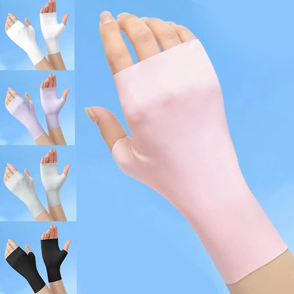 5 par dame anti-UV handsker UV-beskyttelse håndledslængde skridsikre handsker til udendørs aktiviteter 5 farver