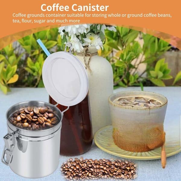 Lufttett kaffeboks, lufttett kaffeboks i rustfritt stål, kaffeboks, lufttett kaffeboks, boks