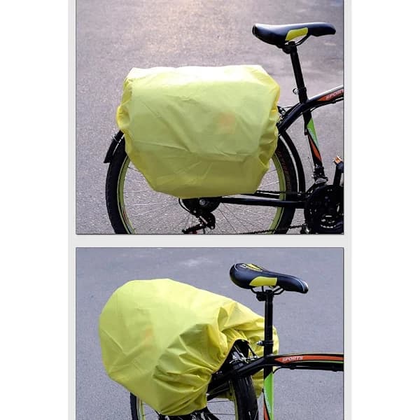 Cykel Bakre Säte Regnskydd Vattentätt Bärbart Skyddsfodral för Pendling Resväskor Ryggsäckar Gul