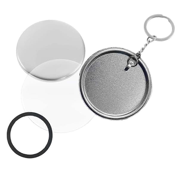 Keychain Accessories for Button Machine, 58mm/2.25 Inch Button Making Kit for Button Machine, Metal Button Badge Set