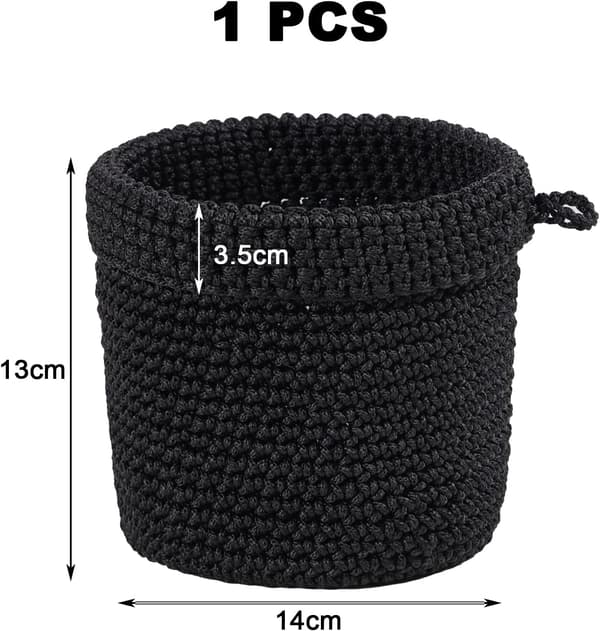 Black Storage Baskets, Natural Woven Organizer, Handmade, Foldable, Eco-Friendly Home Decor