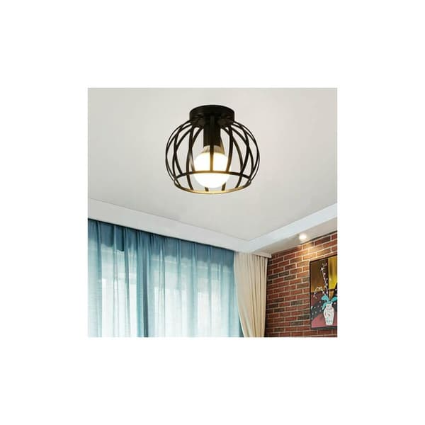Metalloftlampe, moderne industriel E27-lampe til soveværelse, gang, café, bar, sort - Sort DRIVE