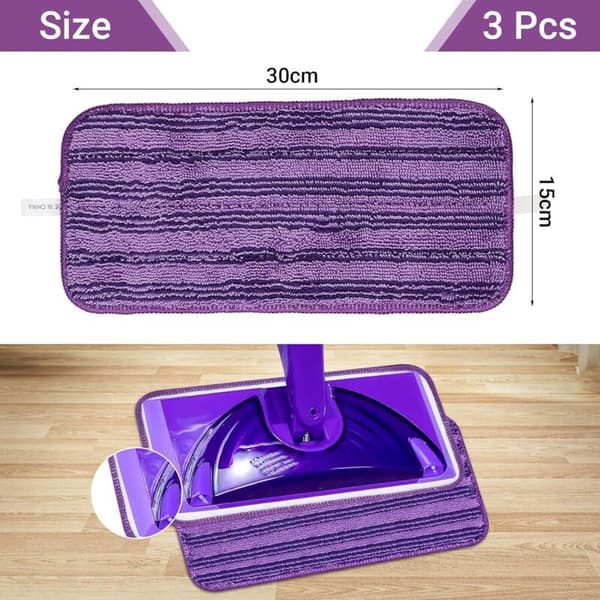 3-pakke gjenbrukbare kluter, mikrofibererstatningsmoppputer, erstatningskluter for Swiffer Wet Jet Spray Mop, vaskbare mikrofibermoppputer - Voile