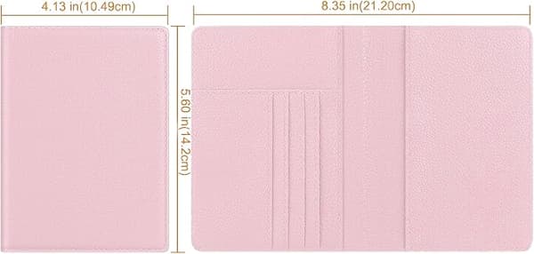 Læderrejsepunge Pas Etui Cover Blocking, Læderkortholder, Rejsedokument Organizer Case Pink Pink