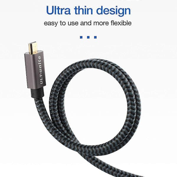 3m Micro HDMI til HDMI 2.0 Han til Han Kabel 4K 60HZ til Mobiltelefon Digitalkamera PC Projektor Grå Stil A Grey Style A
