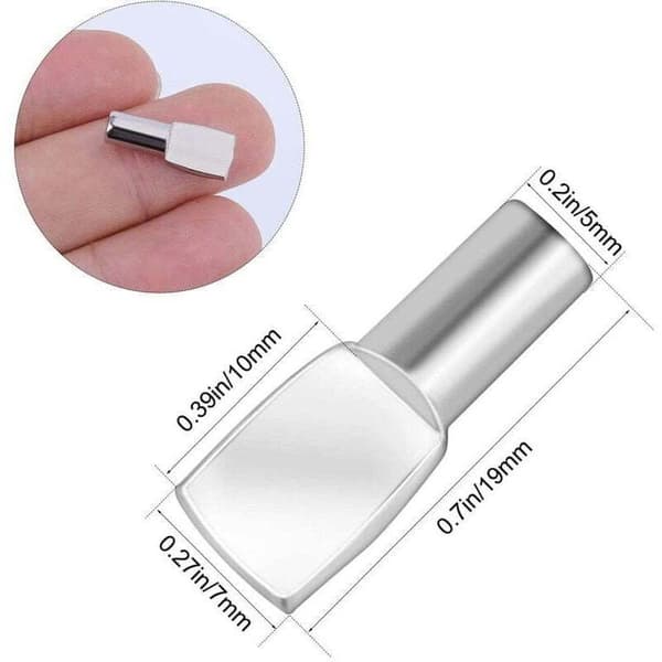 100-pack möbelhyllstift hyllbärare nickelpläterad metall