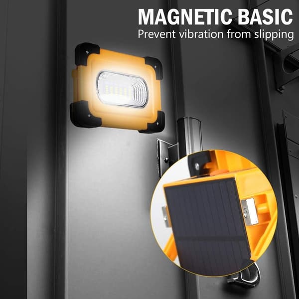 Rechargeable LED Headlight, 60W Work Light with Solar Panel, Waterproof KLB