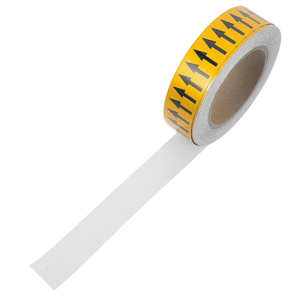 Gas Pipe Identification Arrow Tape Flow Direction Identification Self-Adhesive Yellow 30MM*20M Safety Marking 1 Set