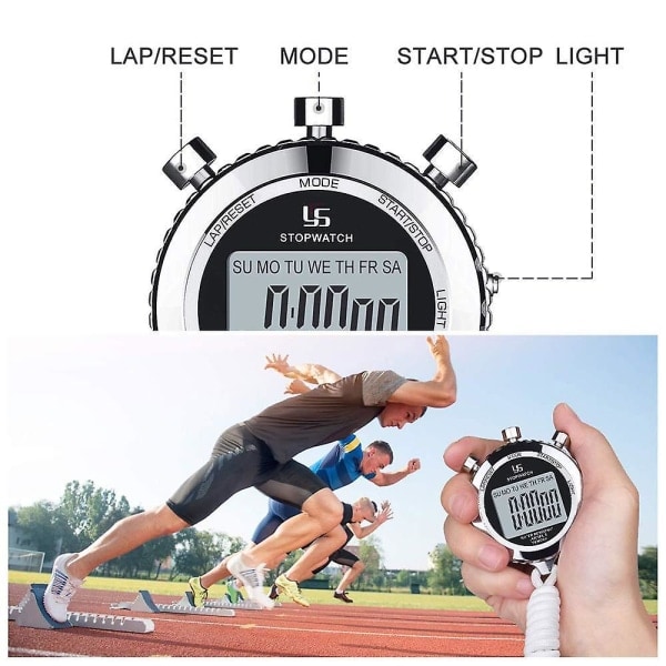 Metal Stopur Ur Daglig Digital Timer