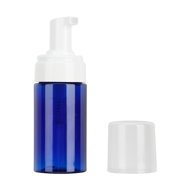Portable Mousse Foaming Empty Bottle Refillable Travel Dispenser Container (Pump Head Blue)