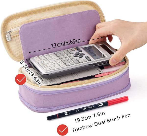 Large Capacity Multifunctional Pencil Case - Foldable Travel Pencil Case with Zipper, Durable and Practical School Pencil Case for Students and Daily Use dark blue