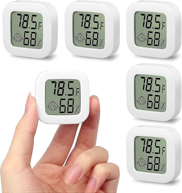 5 stk Bærbar Mini LCD Termometer Innendørs Hygrometer Temperatur Fuktighet