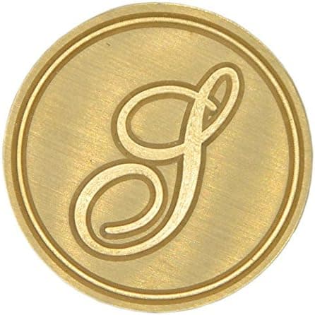 Voksseglstempel bokstav A-Z, alfabet initialseglstempel for jule- og takkekort, bryllupsinvitasjon W-S-2 (bokstav S)