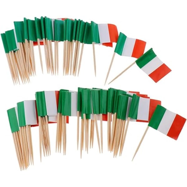 Pakke med 100 italienske tandstikkerflag Mini italienske pindeflag