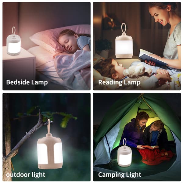 Mini udendørs campinglampe, USB genopladelig LED, bærbar lampe, 6,5 x 13,8 cm)