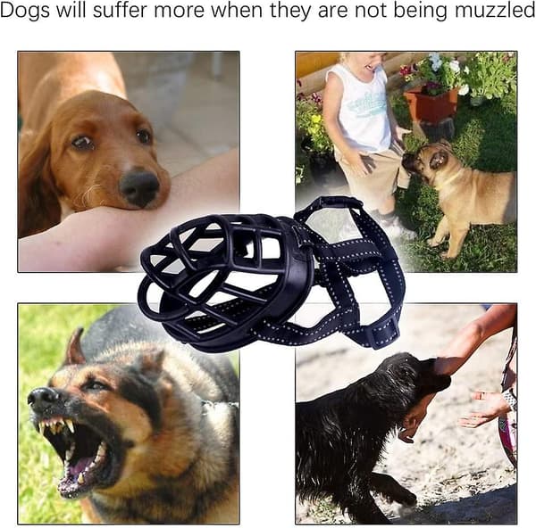 Soft Basket Muzzle for Dogs Safe and Comfortable Fit, Better Prevention of Biting, Chewing and Barking