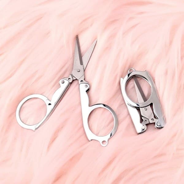 4 stk sammenleggbare sakser i rustfritt stål, 10 cm minisakser for papir, sammenleggbare reisesakser for papirarbeid, søm