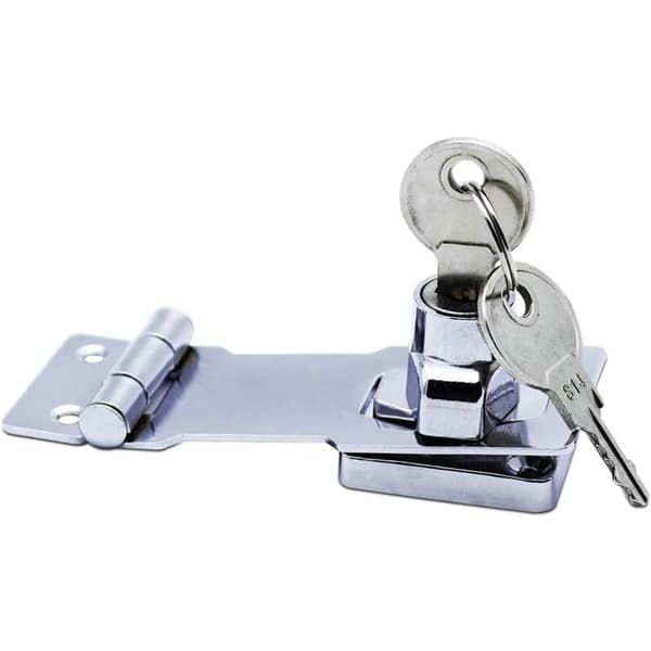 2-pack 3-inch Metal Door Latch Hasp with Padlock and Key - Chrome Hardware