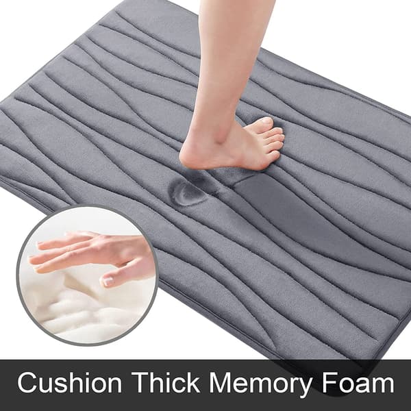 Memory Foam Bademåtte, Ekstra Blød Skridsikker, 40 x 60 cm, Mørkegrå