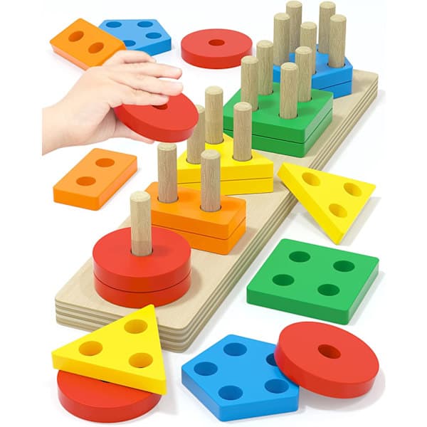 Leker egnet for 1 - 2 - 3 år gamle gutter og jenter, Tresortering