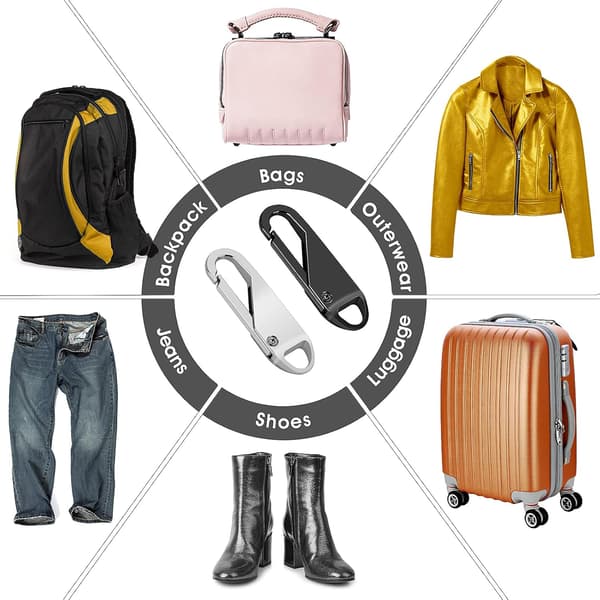 Zipper Pull Replacement 10 Pcs, Detachable Metal Zipper Pull for Suitcases, Coats, Boots, Backpacks