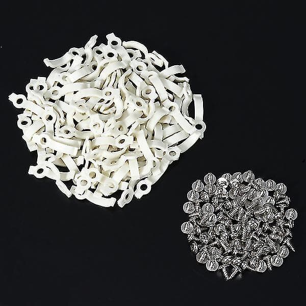 100 stk. LED-stripslys, festeklemmer, festebraketter for LED