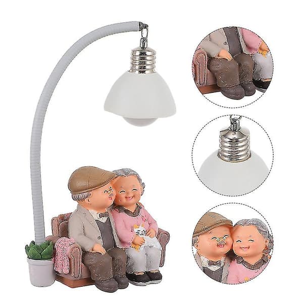 1 stk eldre par pynteharpiks håndverk figur skrivebord borddekorasjon