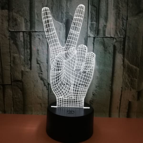 V-segergest 3D-lamppu 7 värillä, kosketusherkkä, stereoskooppinen 3D V