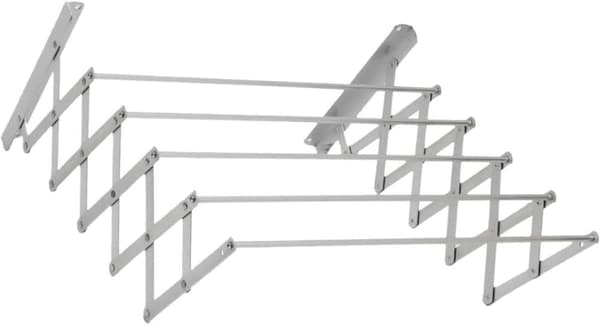 Fällbart Handduksställ - Utdragbart Väggmonterat Badrumsställ (60 cm) Rostfritt Torkställ för Handdukar & Kläder