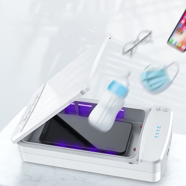 Multifunksjonell UV-steriliseringsboks med doble USB-ladeportaler for rask desinfeksjon Hvit Hvit White
