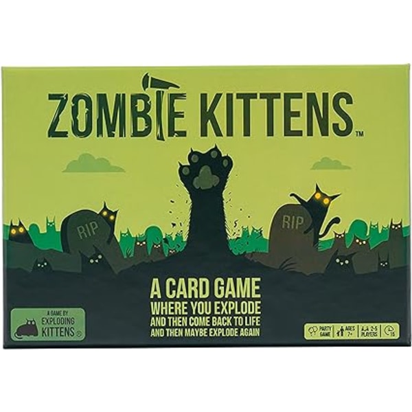 Explosion Kitten Zombie Kitten - Card Games for Adults, Teens