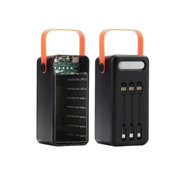 Dobbelt USB 28X18650 Etui Mobiltelefon Hurtig Opbevaring DIY (Standardudgave Sort)