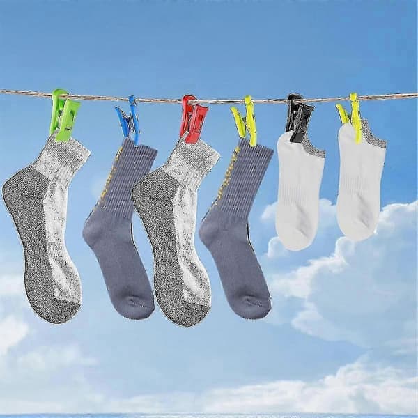 60 Sock Clips for Washing Machine and Dryer, Sock Clips with Hooks, Sock Holder Washing Machine, Dir - Jnnjv
